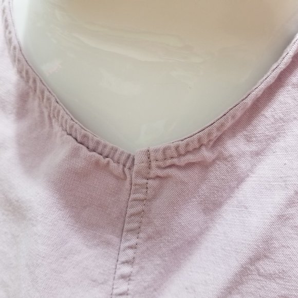 Free Heart top Large sleeveless shredded fringe raw hem keyhole tank twill boho - Picture 9 of 13